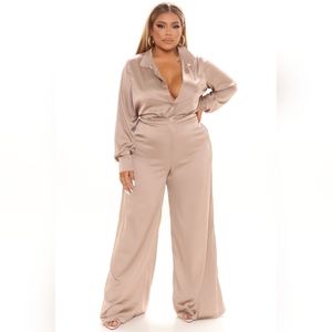 Champagne Satin Pants